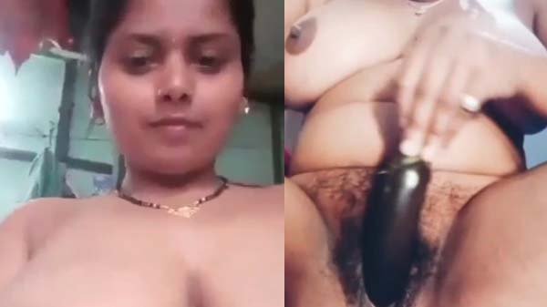 Bhabhi ne apni chut mein baigan daal ka maza liya